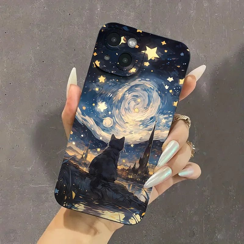 Starry Sky Cat Pattern Case - Accessory Junction